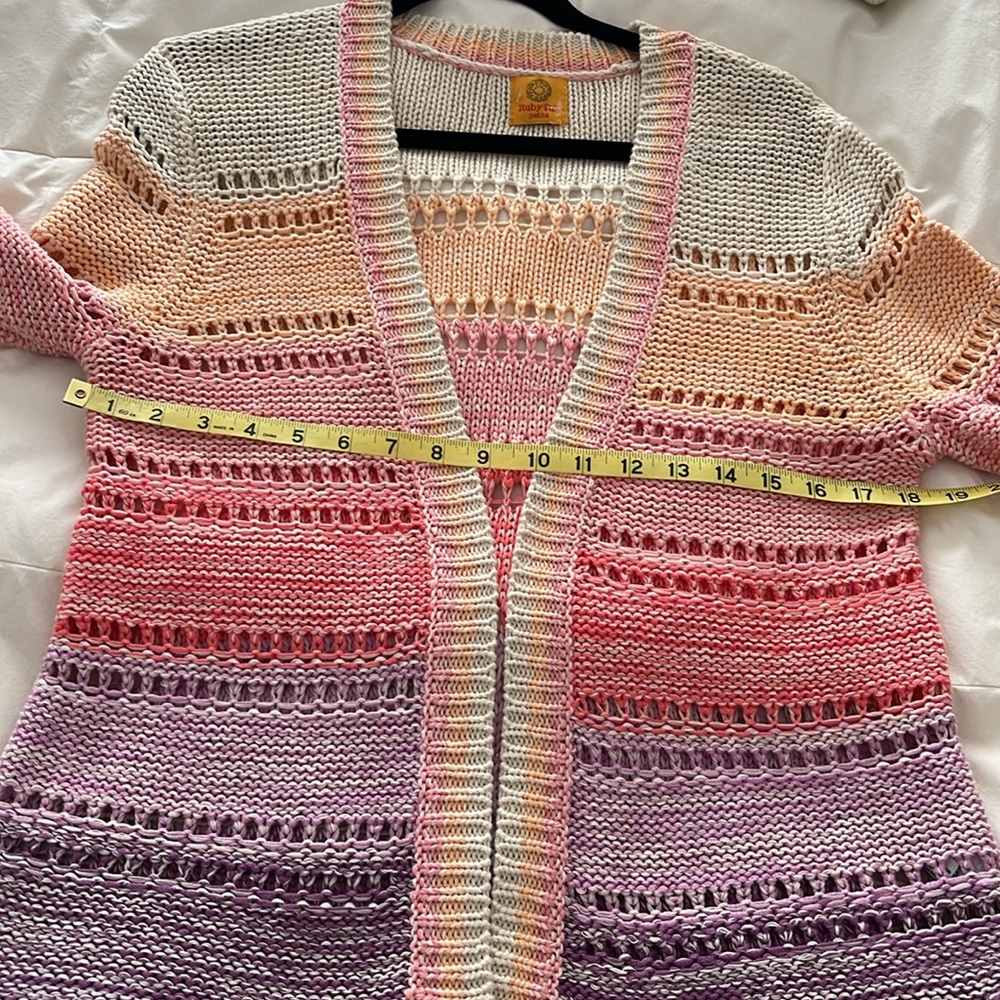 Ruby Rd. Open Multicolored Knit Cardigan - Picture 10 of 10